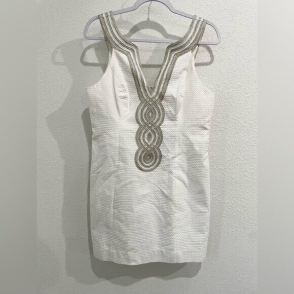 Lilly Pulitzer Embroidered Valli Dress Feminine Resort White Preppy Club Party - Picture 2 of 11